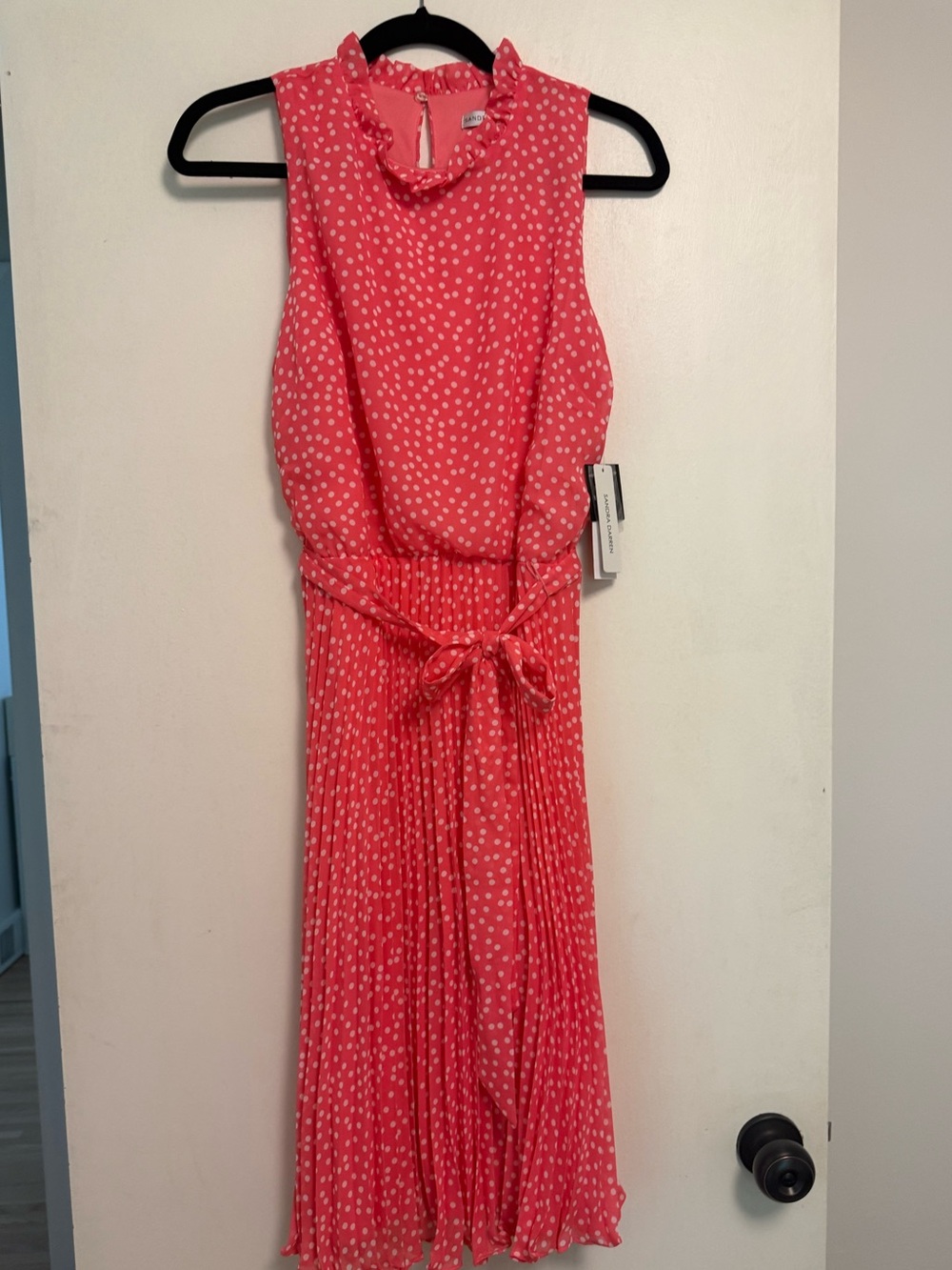 NWT Sandra Darren polka dot midi dress